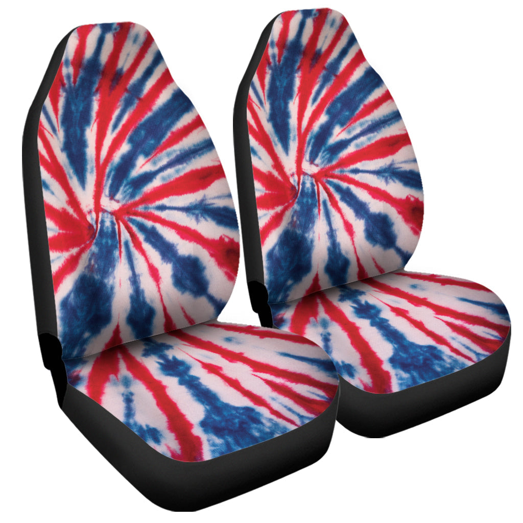 Red And Blue Spider Tie Dye Print Universal Fit Car Seat Covers