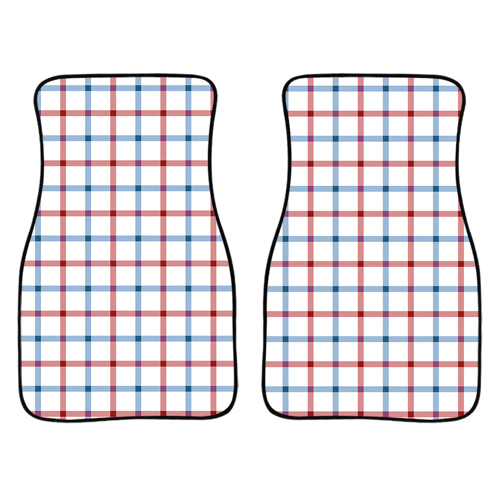 Red And Blue Tattersall Pattern Print Front And Back Car Floor Mats/ Front Car Mat