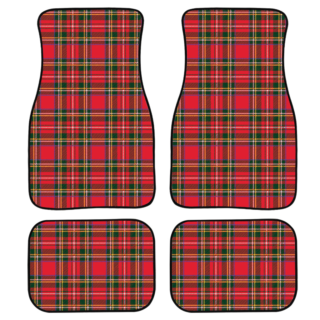 Red And Green Scottish Tartan Print Front And Back Car Floor Mats/ Front Car Mat