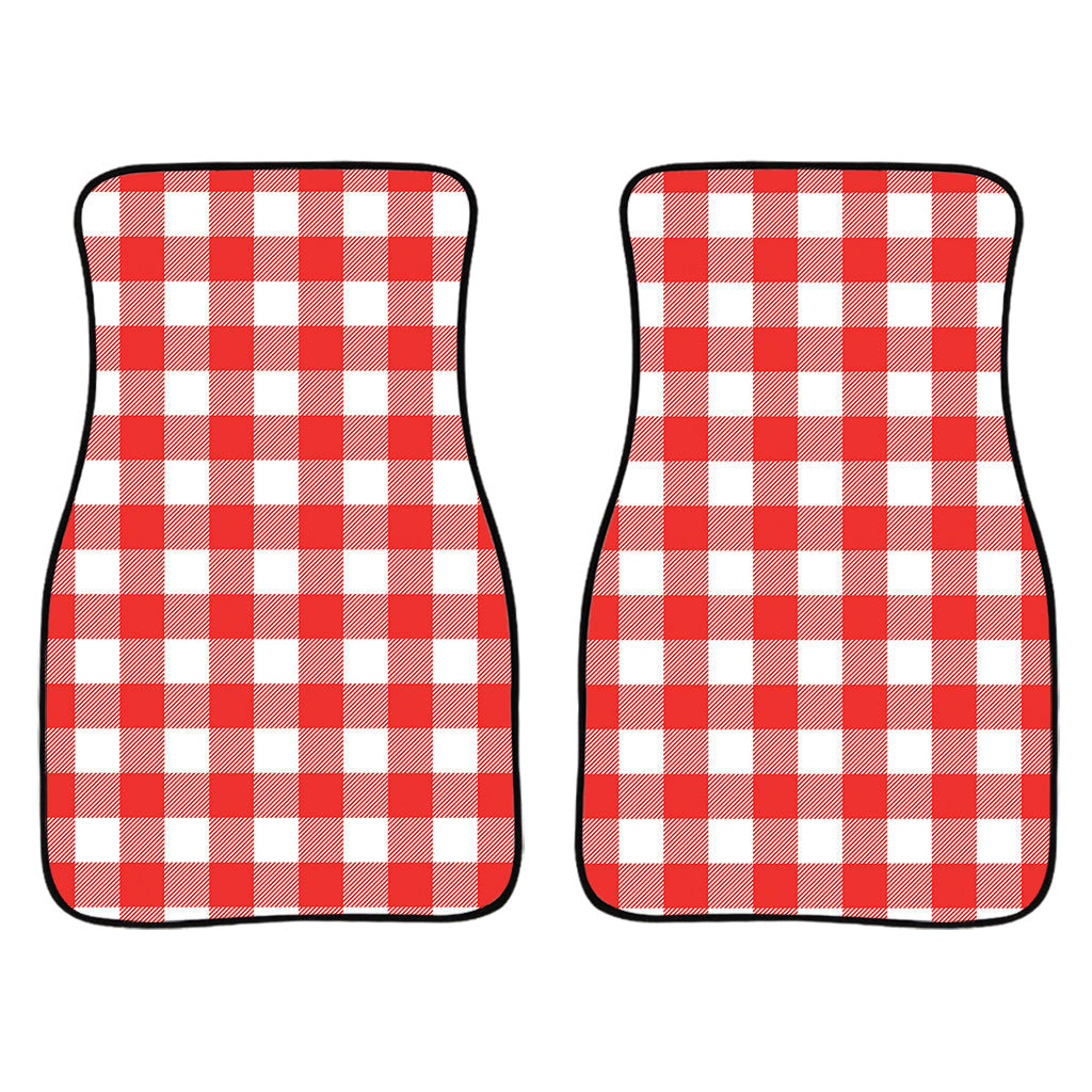 Red And White Buffalo Check Print Front And Back Car Floor Mats/ Front Car Mat