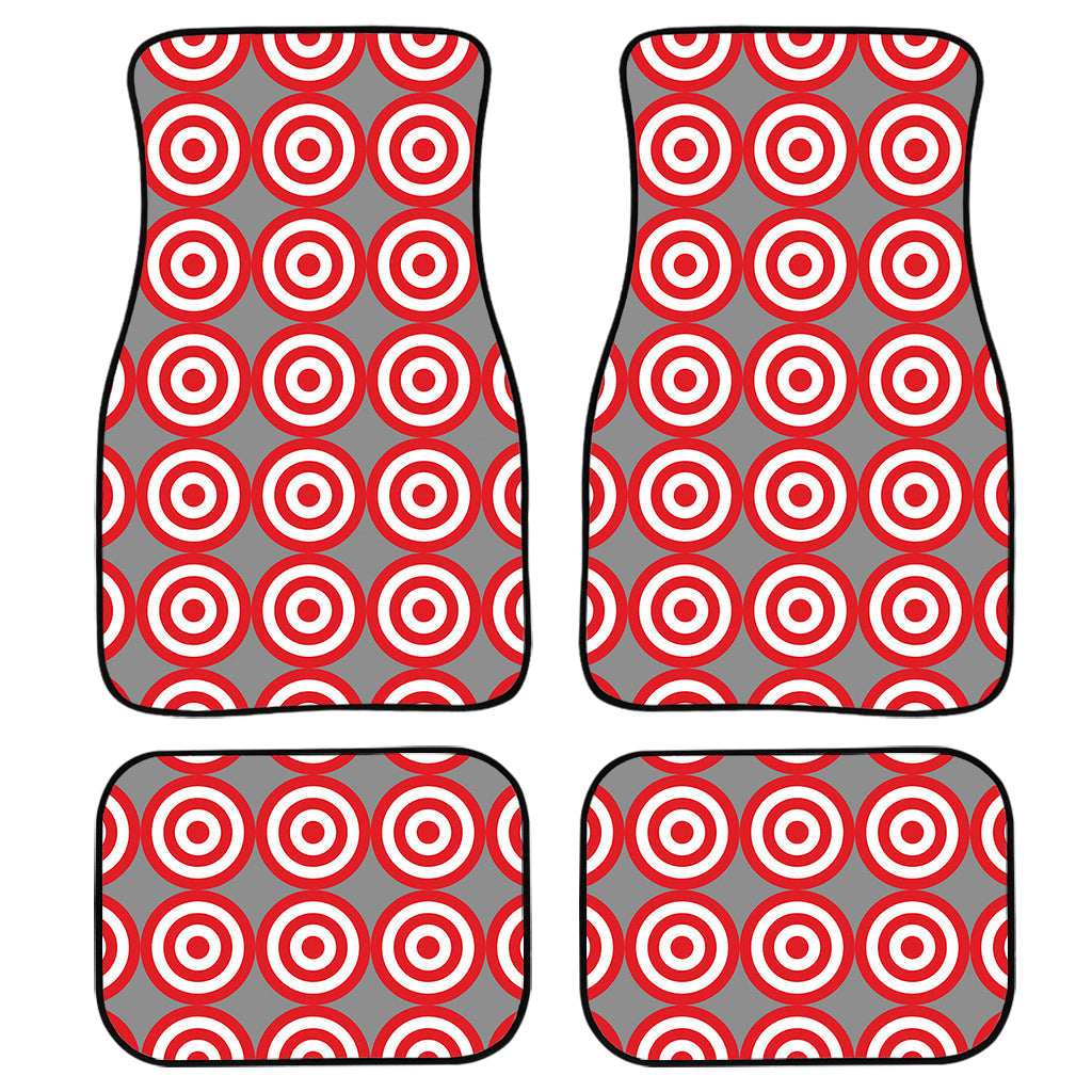 Red And White Bullseye Target Print Front And Back Car Floor Mats/ Front Car Mat