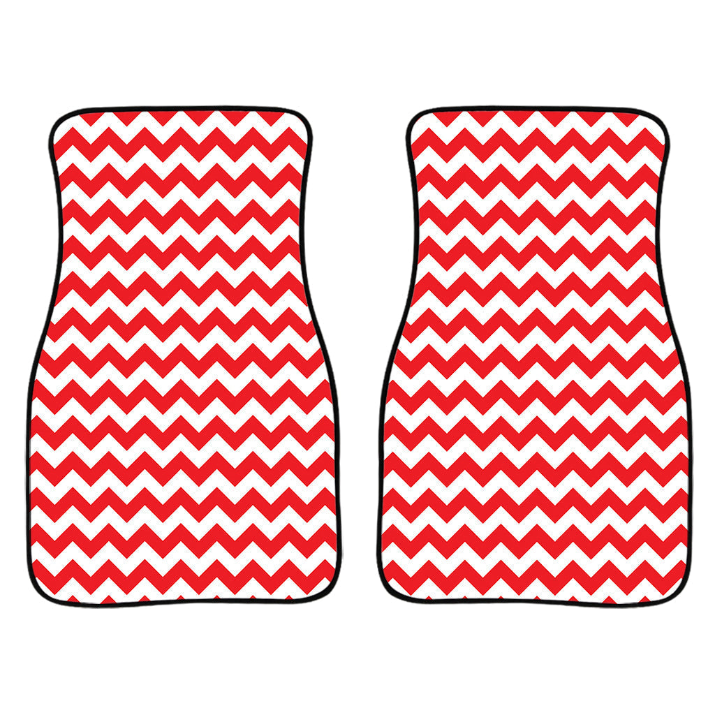 Red And White Chevron Pattern Print Front And Back Car Floor Mats/ Front Car Mat