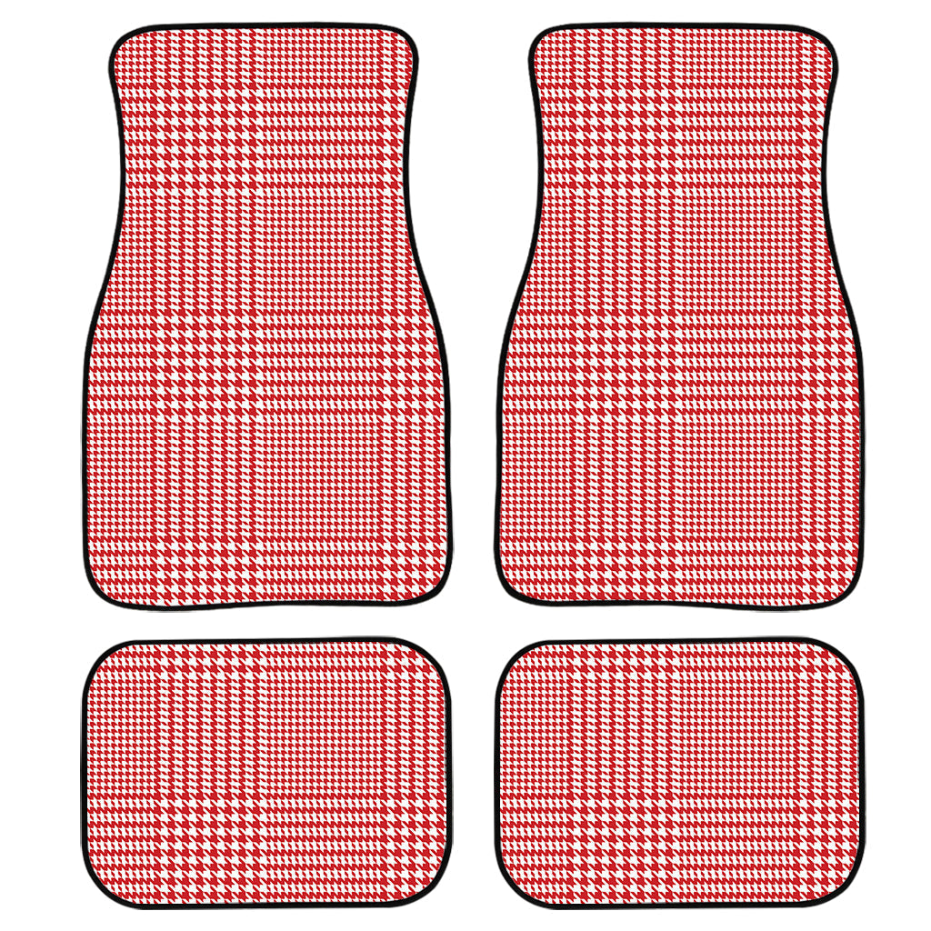 Red And White Glen Plaid Print Front And Back Car Floor Mats/ Front Car Mat