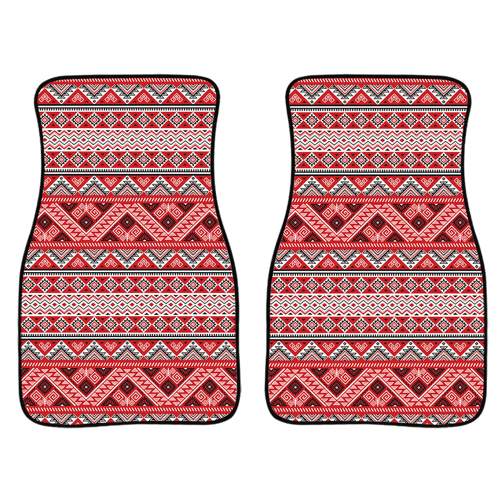 Red And White Native Tribal Print Front And Back Car Floor Mats/ Front Car Mat
