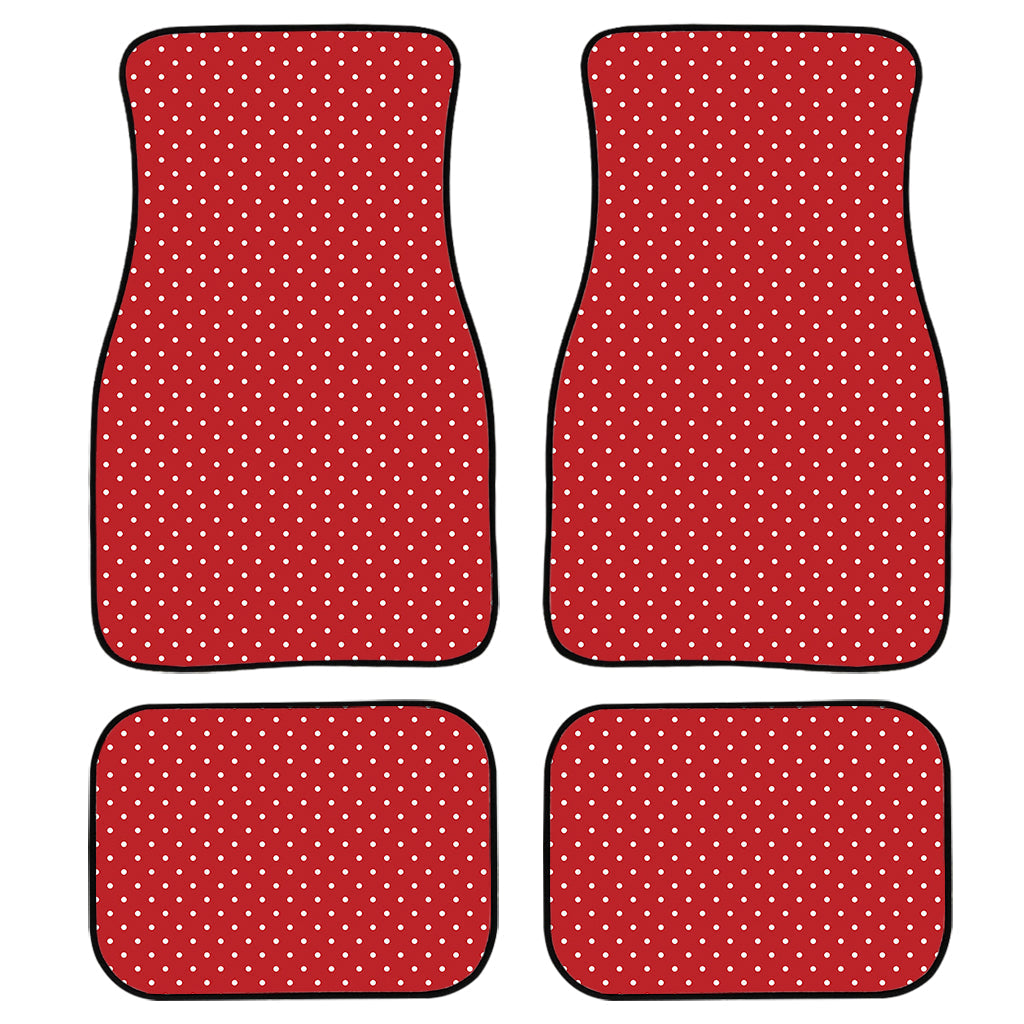 Red And White Polka Dot Print Front And Back Car Floor Mats/ Front Car Mat