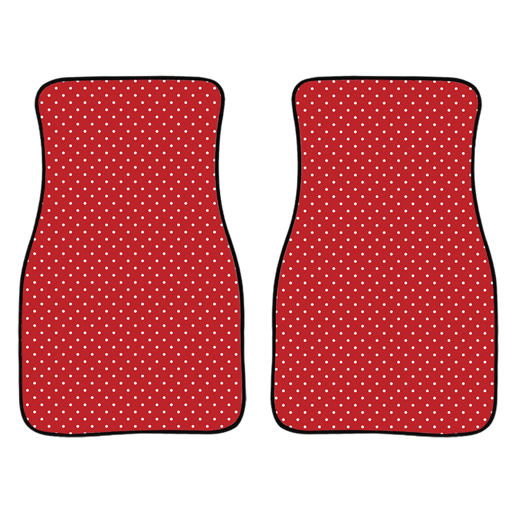 Red And White Polka Dot Print Front And Back Car Floor Mats/ Front Car Mat