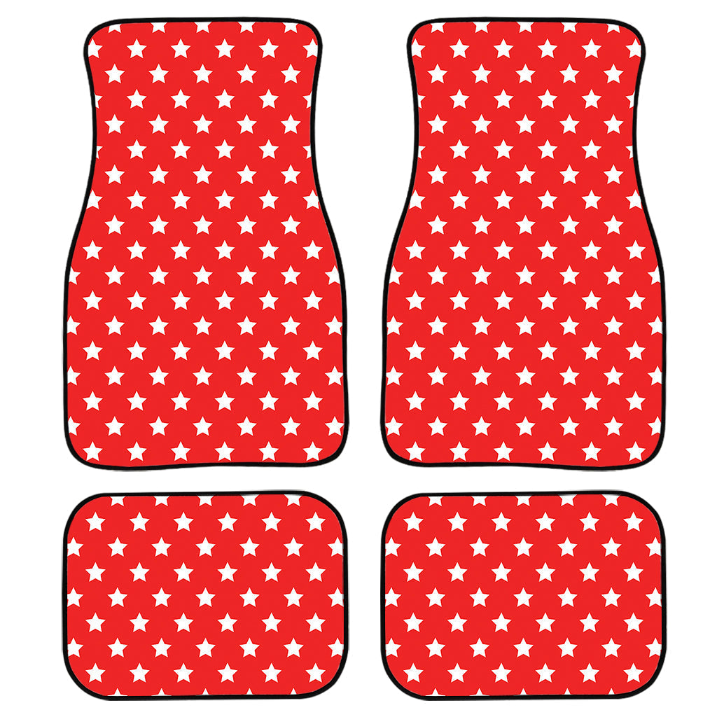 Red And White Star Pattern Print Front And Back Car Floor Mats/ Front Car Mat