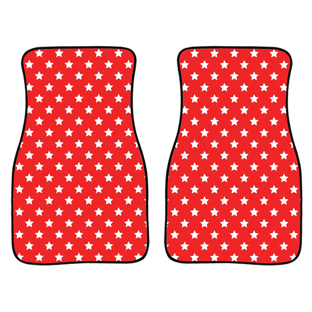 Red And White Star Pattern Print Front And Back Car Floor Mats/ Front Car Mat