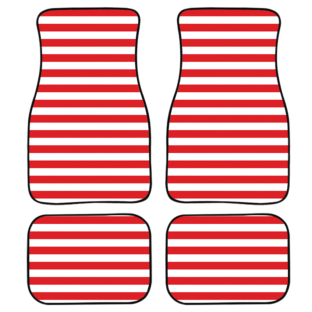 Red And White Striped Pattern Print Front And Back Car Floor Mats/ Front Car Mat