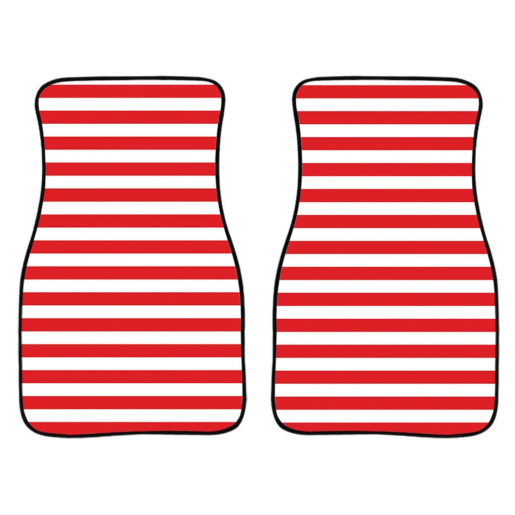 Red And White Striped Pattern Print Front And Back Car Floor Mats/ Front Car Mat