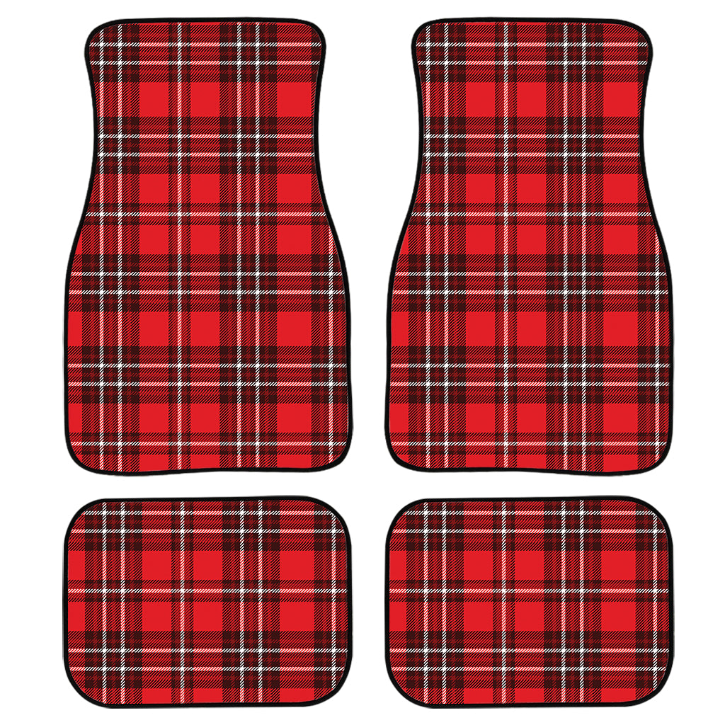 Red And White Tartan Pattern Print Front And Back Car Floor Mats/ Front Car Mat