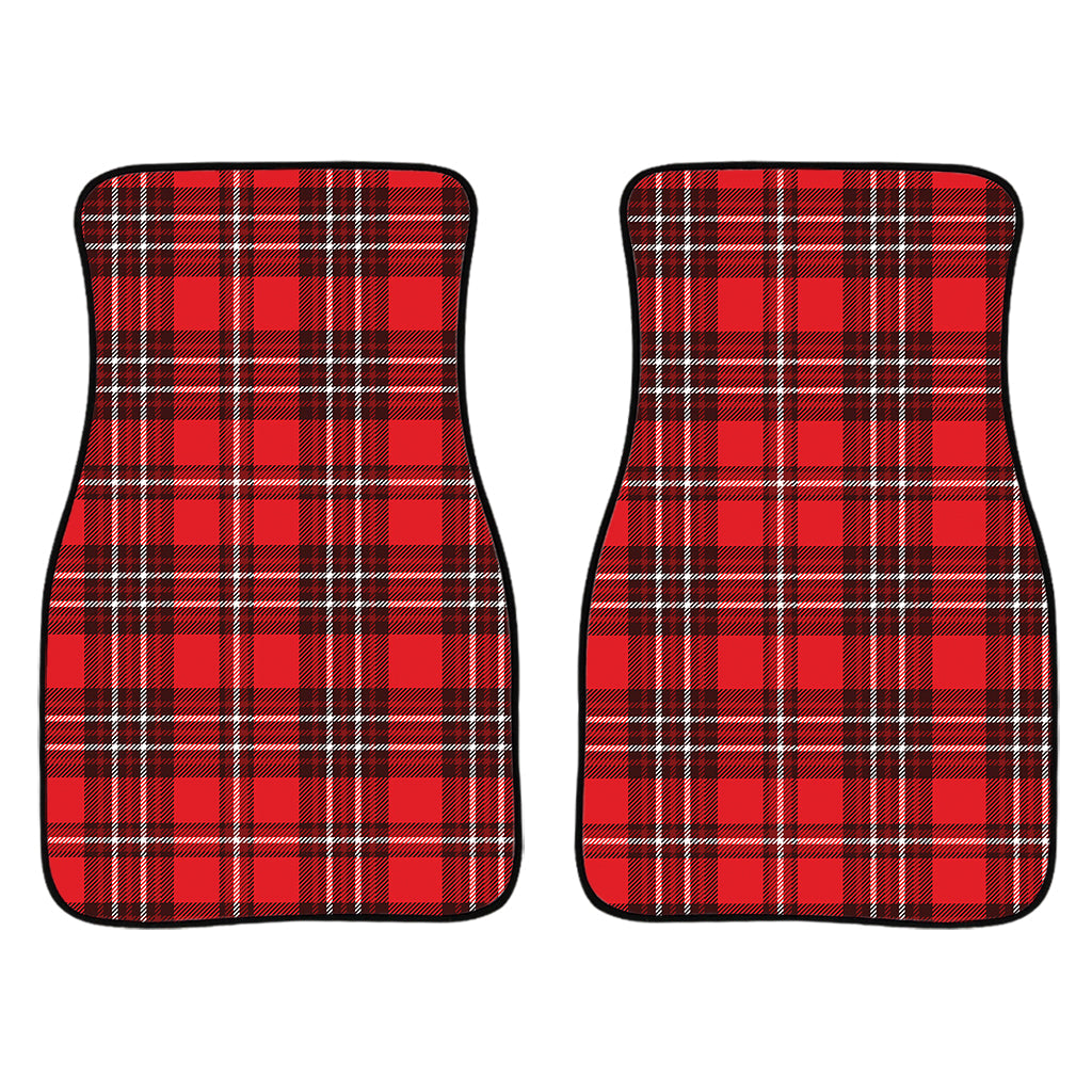 Red And White Tartan Pattern Print Front And Back Car Floor Mats/ Front Car Mat