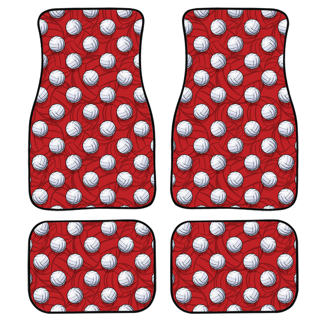 Red And White Volleyball Pattern Print Front And Back Car Floor Mats/ Front Car Mat
