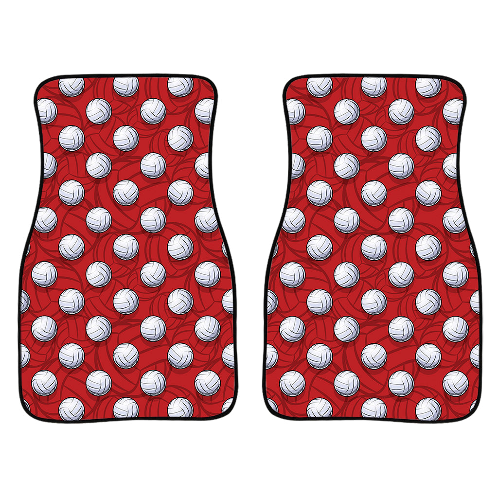 Red And White Volleyball Pattern Print Front And Back Car Floor Mats/ Front Car Mat