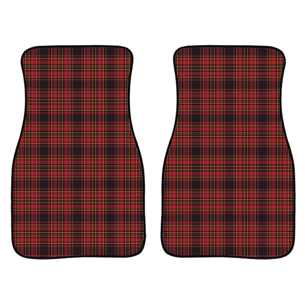 Red And Yellow Tartan Pattern Print Front And Back Car Floor Mats/ Front Car Mat