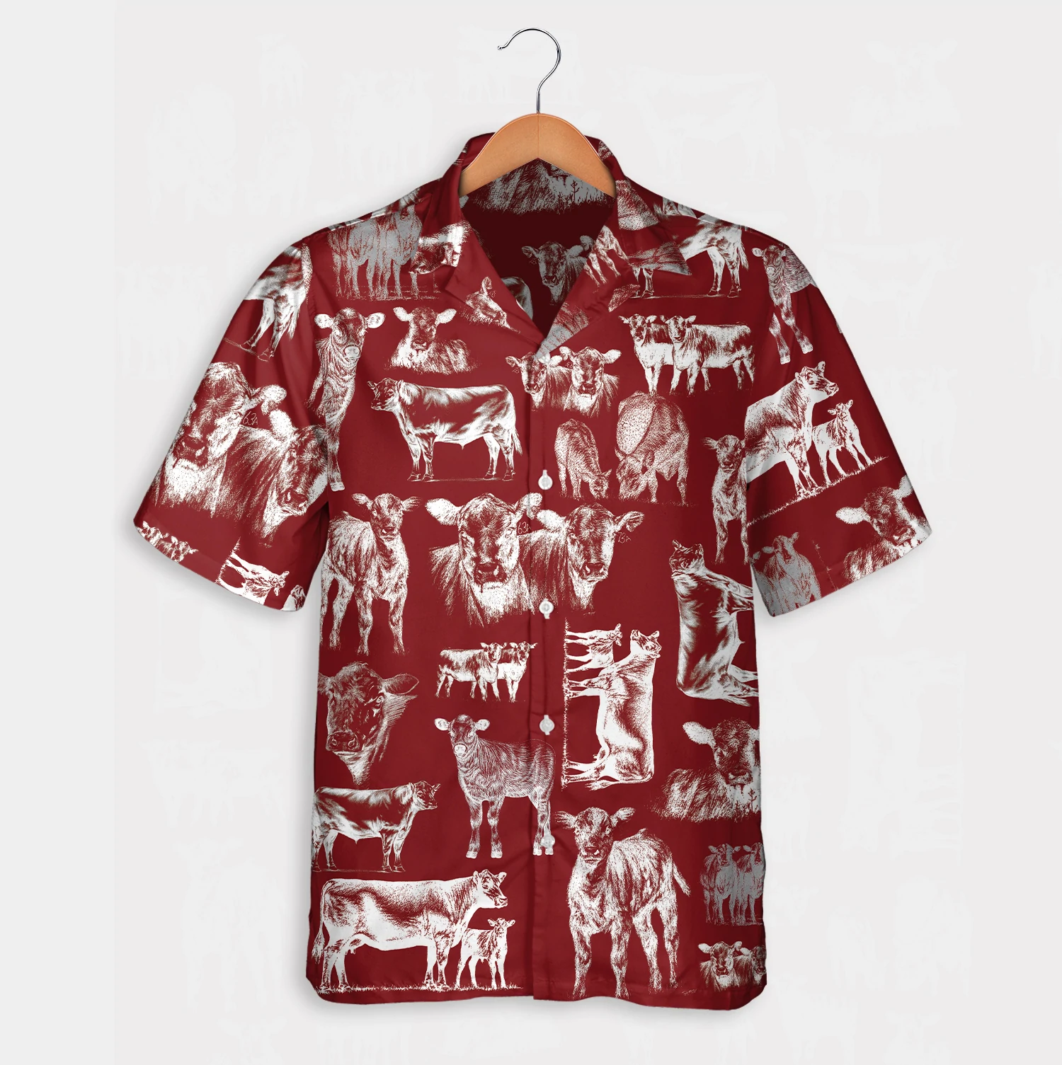 Tractor pattern white and blue/ red/ green Hawaiian Shirt/ Summer gift/  Short Sleeve Aloha Beach Shirt