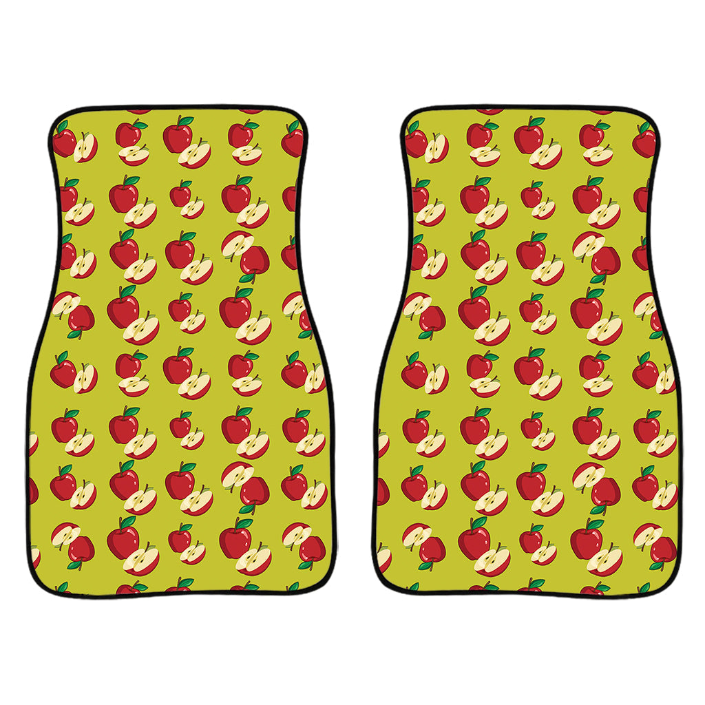 Red Apple Fruit Pattern Print Front And Back Car Floor Mats/ Front Car Mat