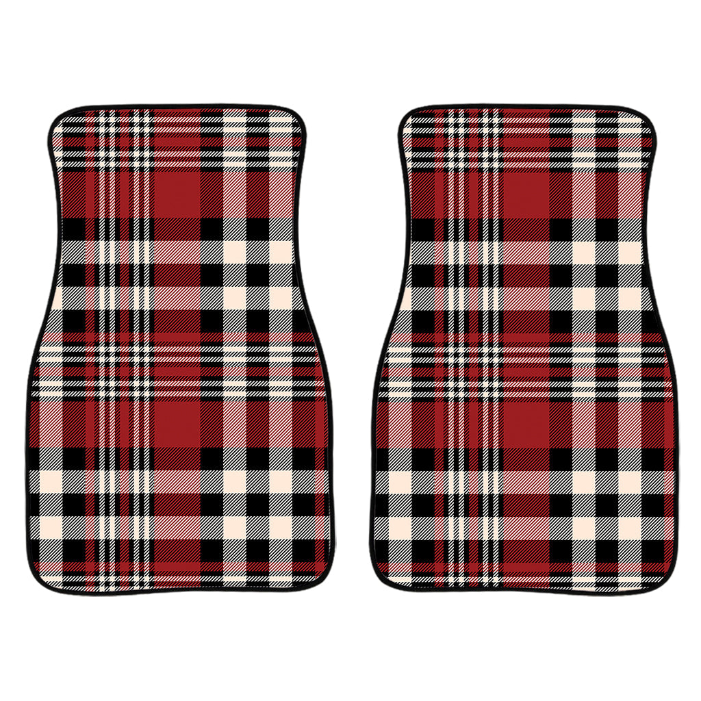 Red Black And White Border Tartan Print Front And Back Car Floor Mats/ Front Car Mat