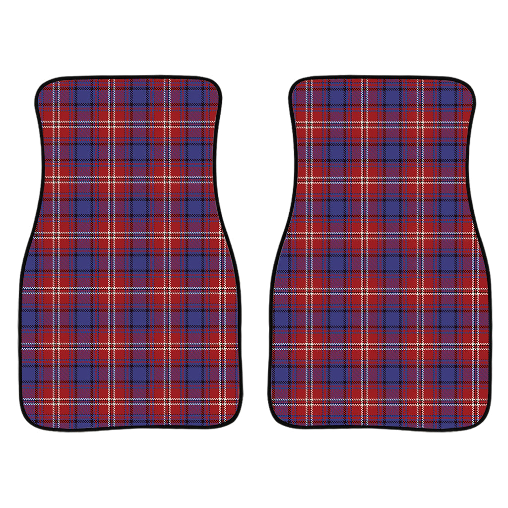 Red Blue And White Tartan Pattern Print Front And Back Car Floor Mats/ Front Car Mat