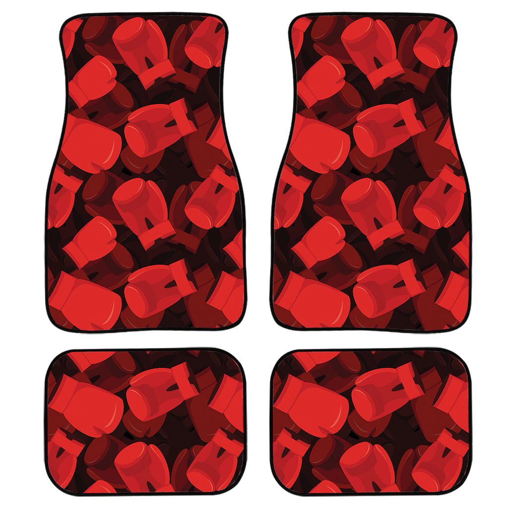 Red Boxing Gloves Pattern Print Front And Back Car Floor Mats/ Front Car Mat