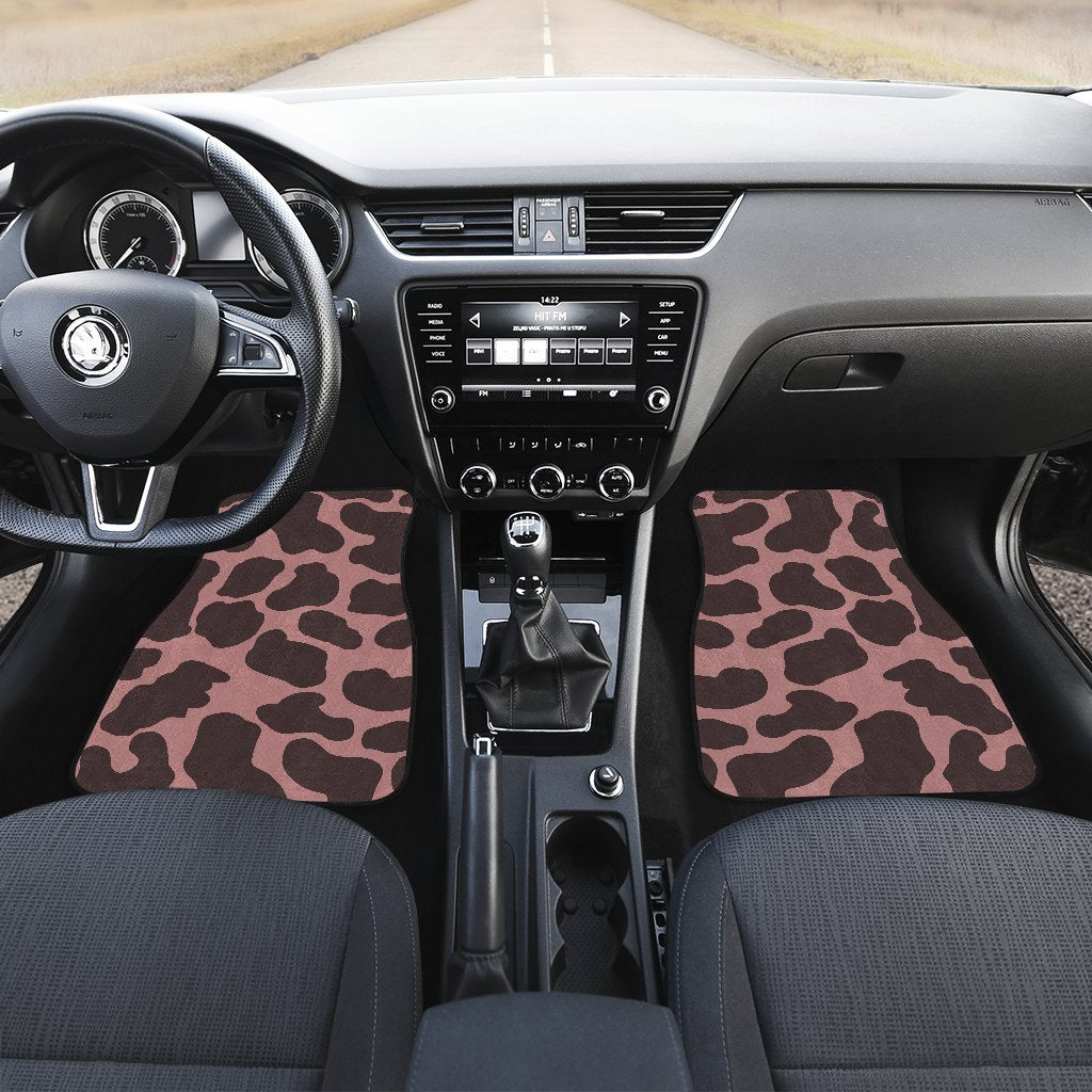 Red Brown Cow Print Front And Back Car Floor Mats/ Front Car Mat