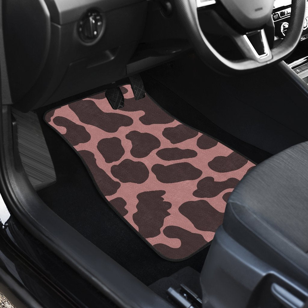 Red Brown Cow Print Front And Back Car Floor Mats/ Front Car Mat