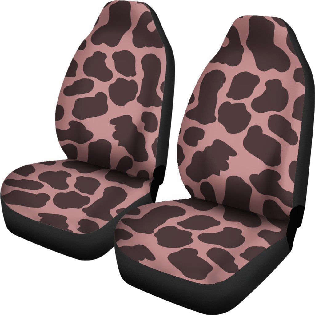 Red Brown Cow Print Universal Fit Car Seat Covers