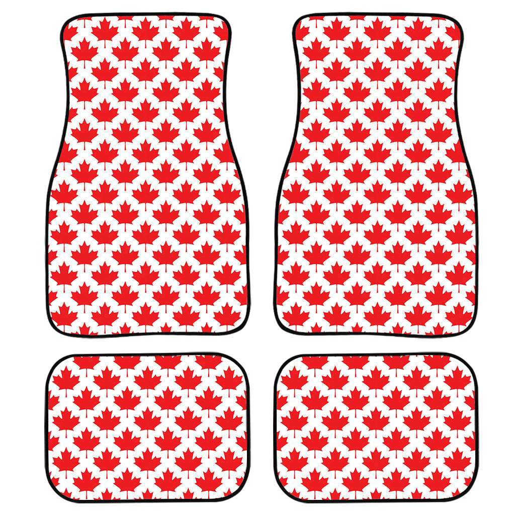 Red Canadian Maple Leaf Pattern Print Front And Back Car Floor Mats/ Front Car Mat