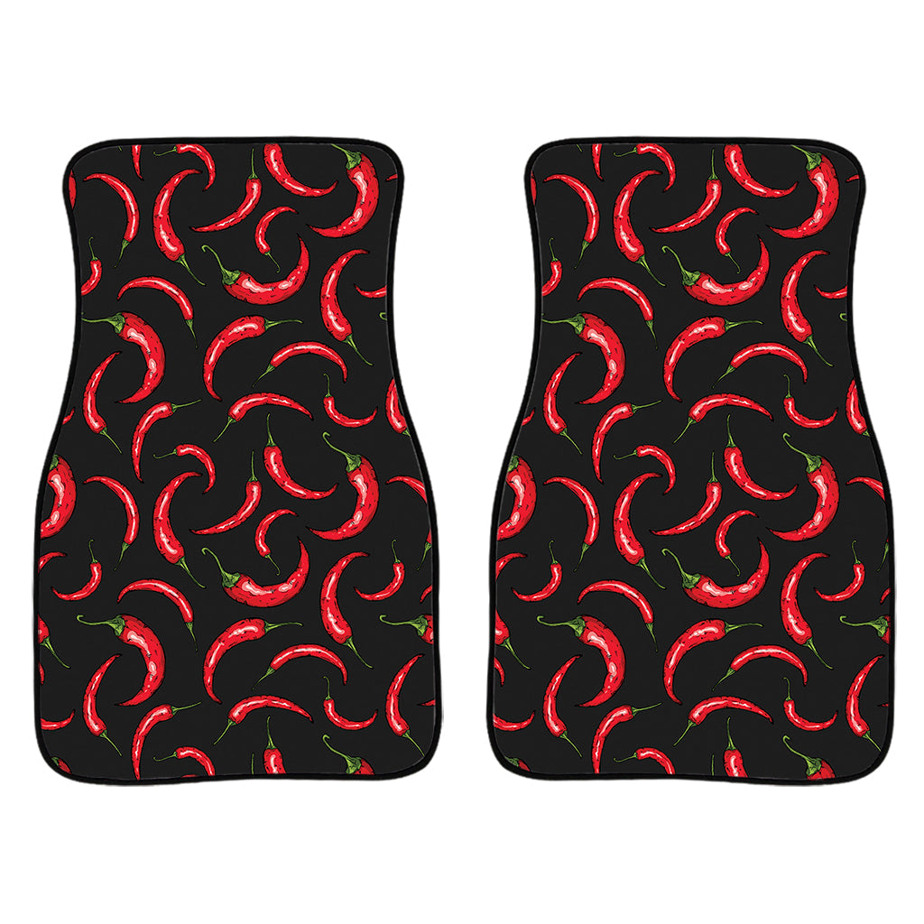 Red Chili Peppers Pattern Print Front And Back Car Floor Mats/ Front Car Mat