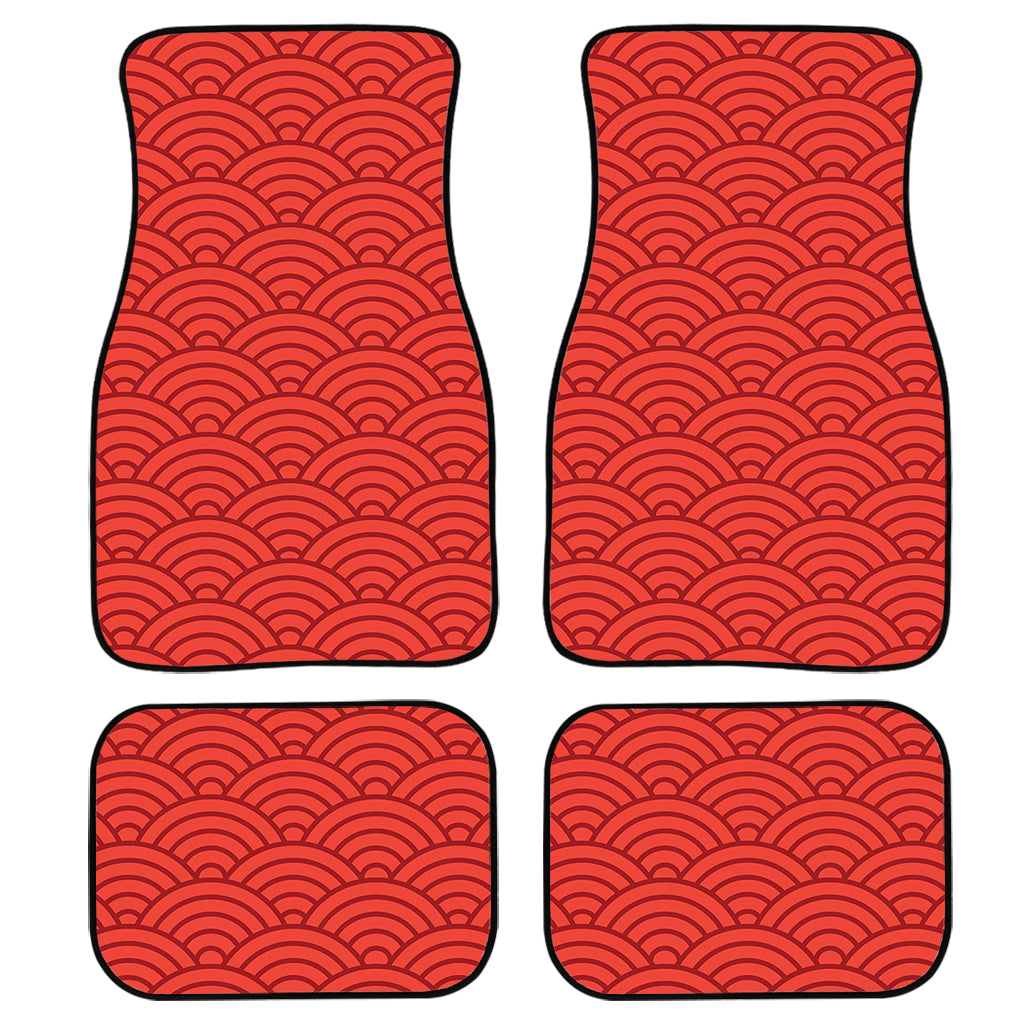 Red Chinese Pattern Print Front And Back Car Floor Mats/ Front Car Mat