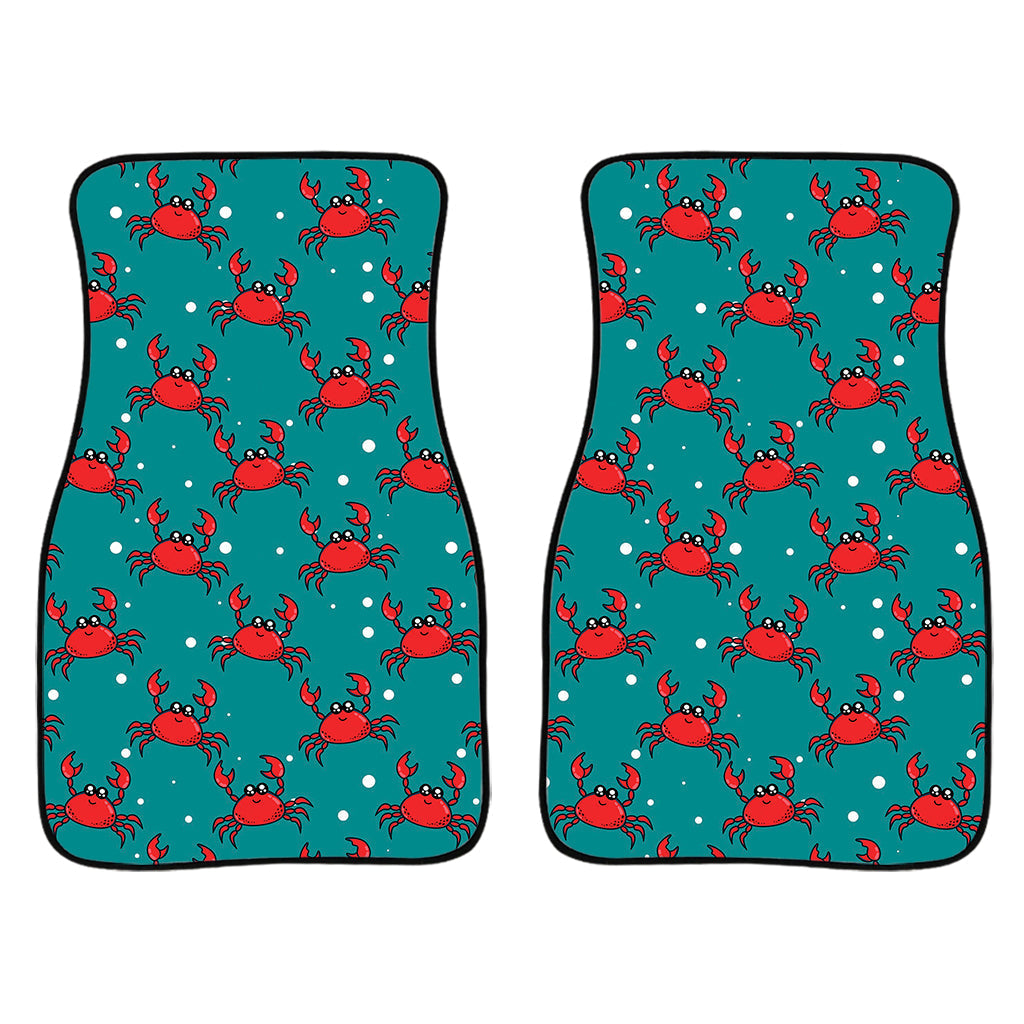 Red Crab Pattern Print Front And Back Car Floor Mats/ Front Car Mat