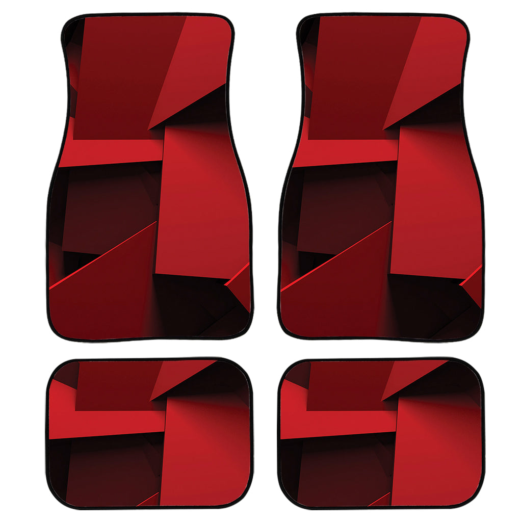 Red Geometric Print Front And Back Car Floor Mats/ Front Car Mat