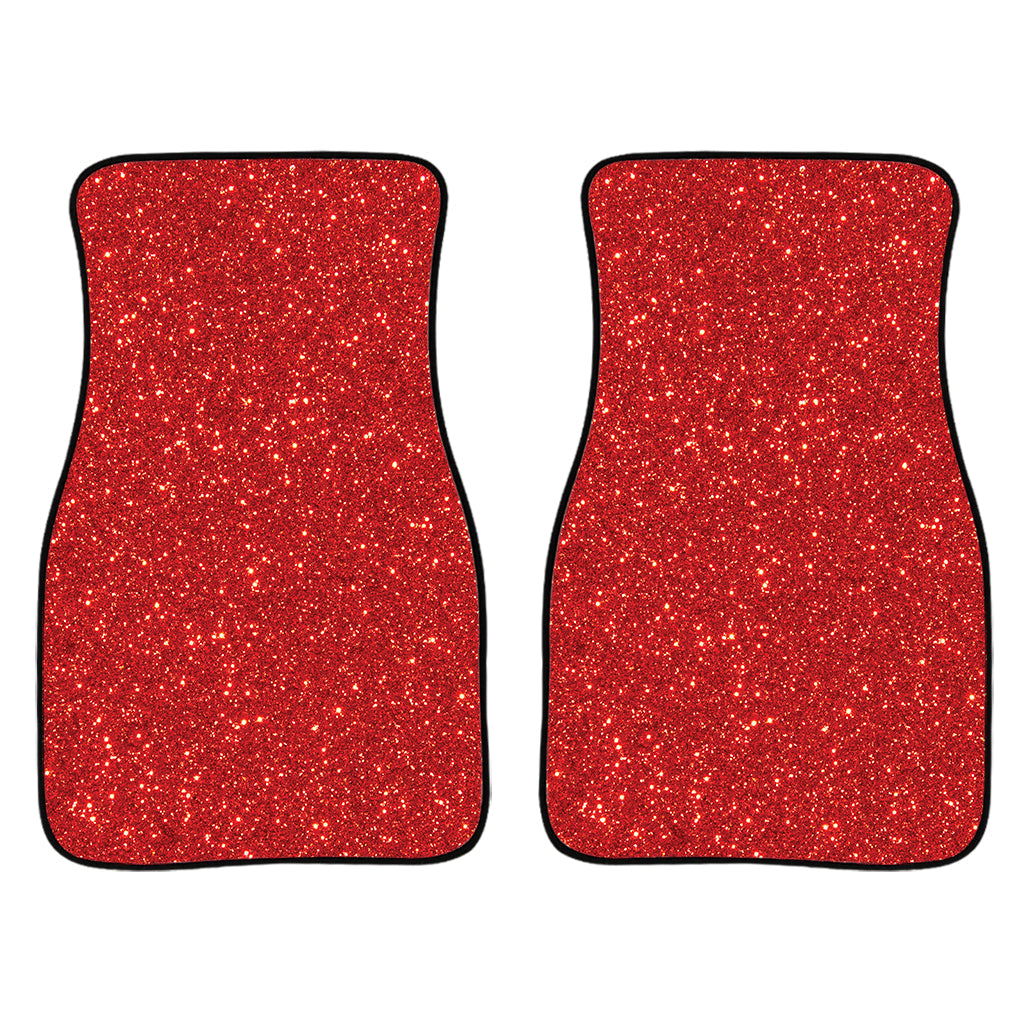 Red Glitter Texture Print Front And Back Car Floor Mats/ Front Car Mat