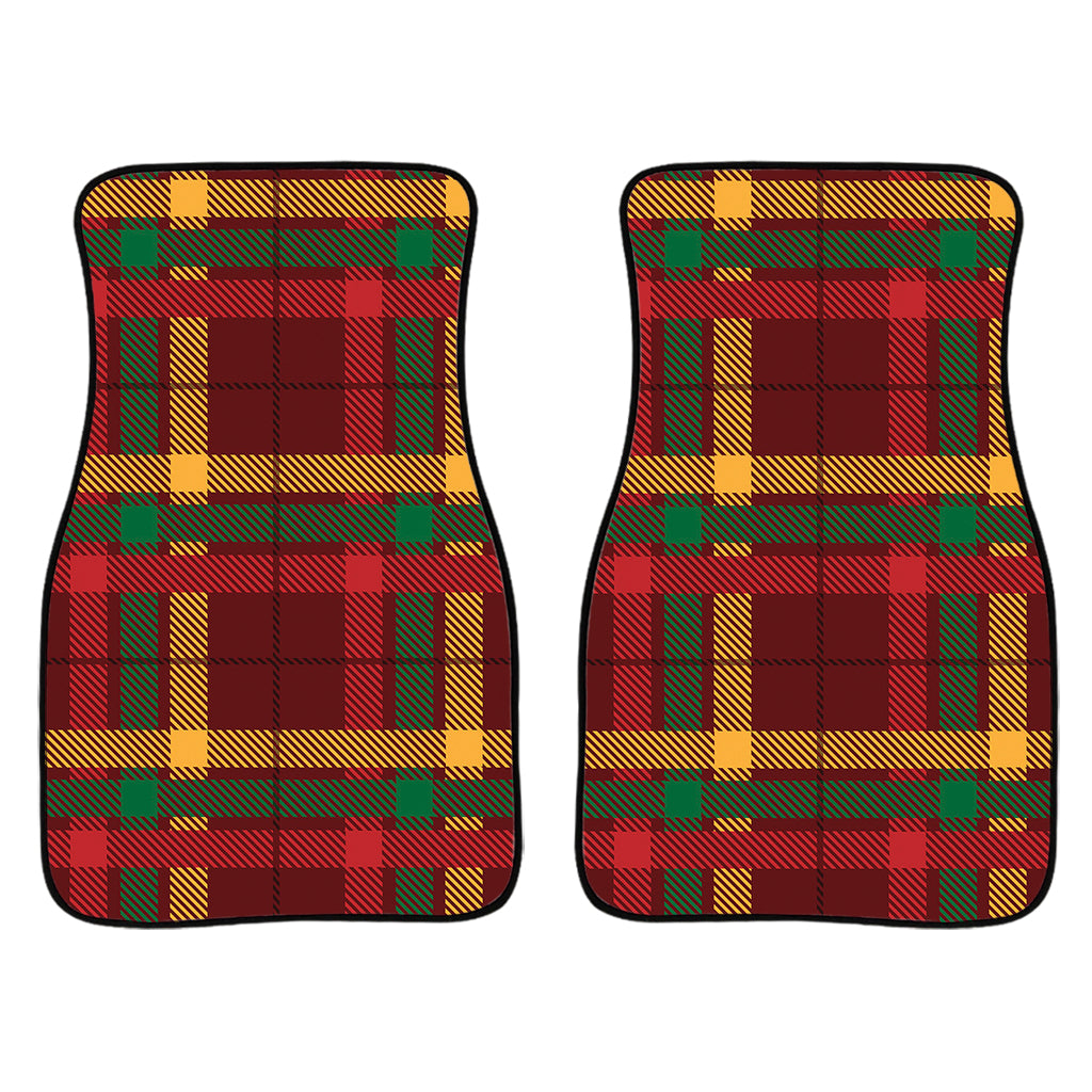 Red Green And Yellow Stewart Print Front And Back Car Floor Mats/ Front Car Mat