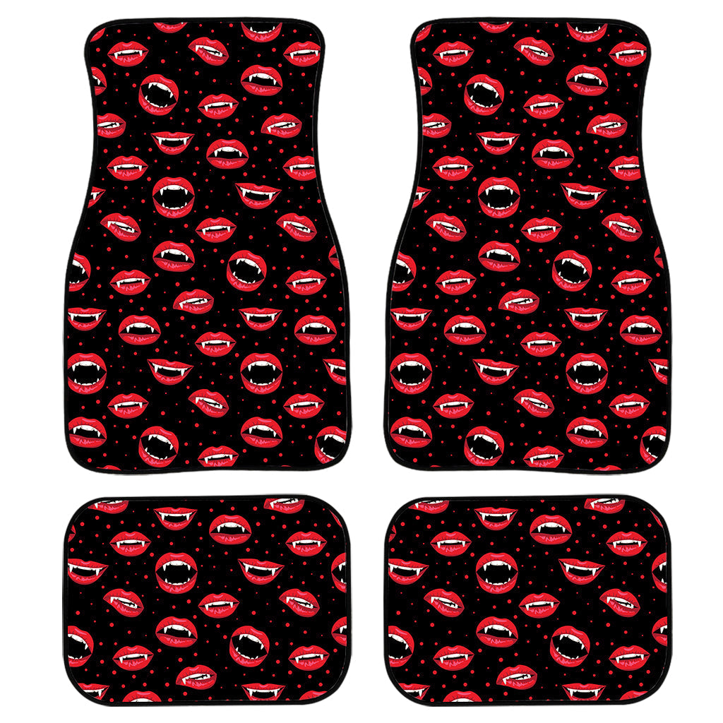 Red Halloween Vampire Lips Pattern Print Front And Back Car Floor Mats/ Front Car Mat