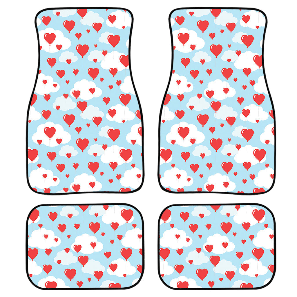 Red Heart Balloon Pattern Print Front And Back Car Floor Mats/ Front Car Mat