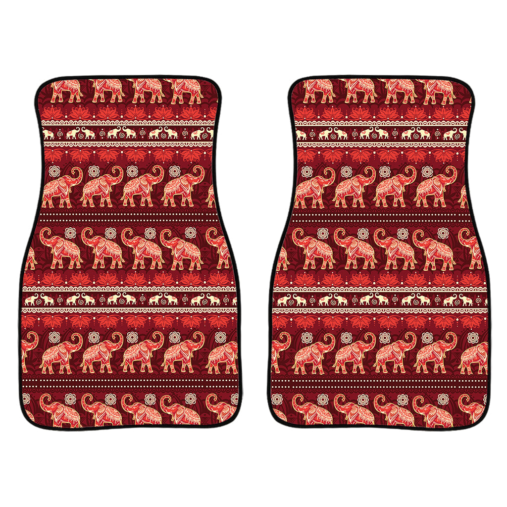 Red Indian Elephant Pattern Print Front And Back Car Floor Mats/ Front Car Mat