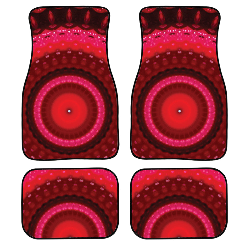 Red Kaleidoscope Print Front And Back Car Floor Mats/ Front Car Mat