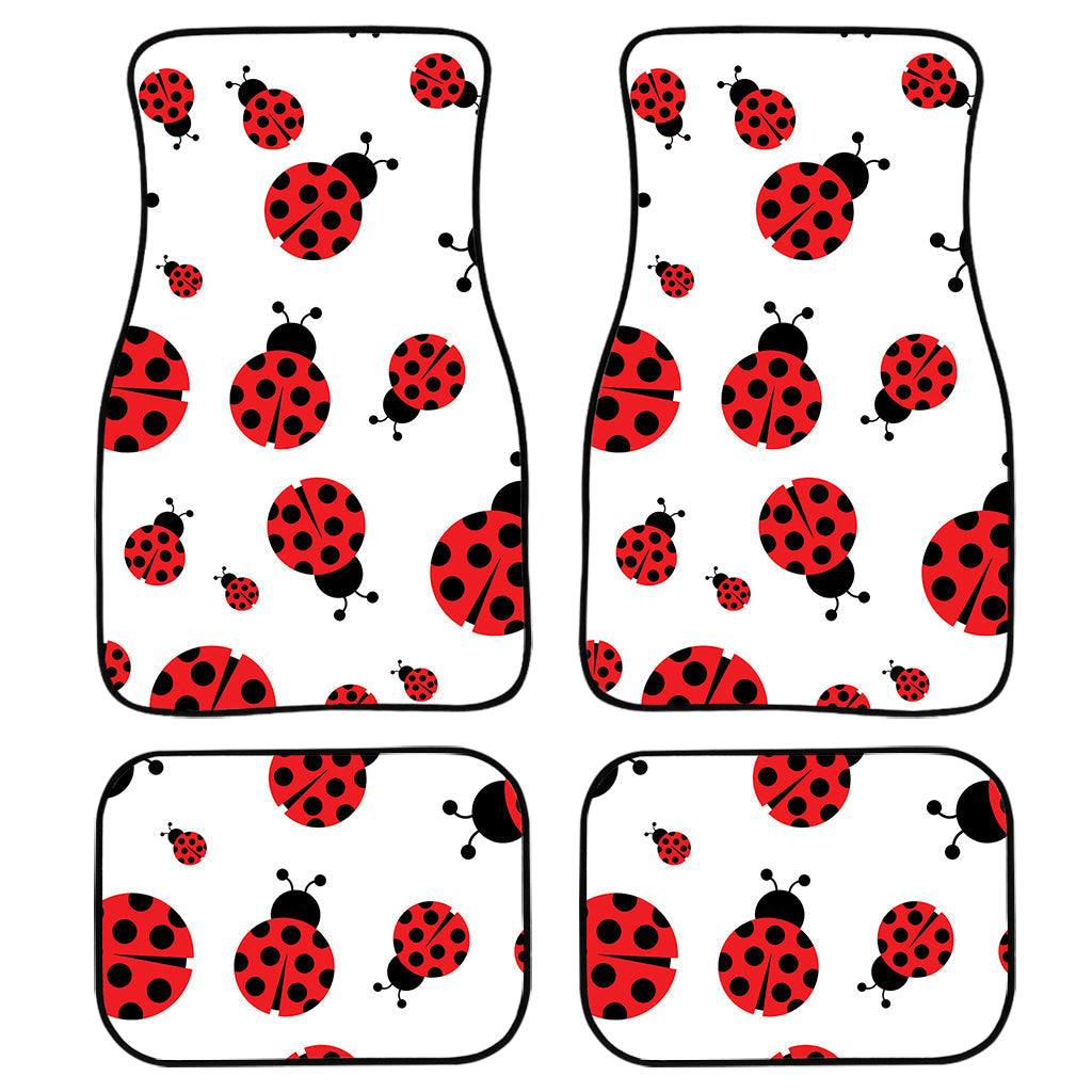 Red Ladybug Pattern Print Front And Back Car Floor Mats/ Front Car Mat