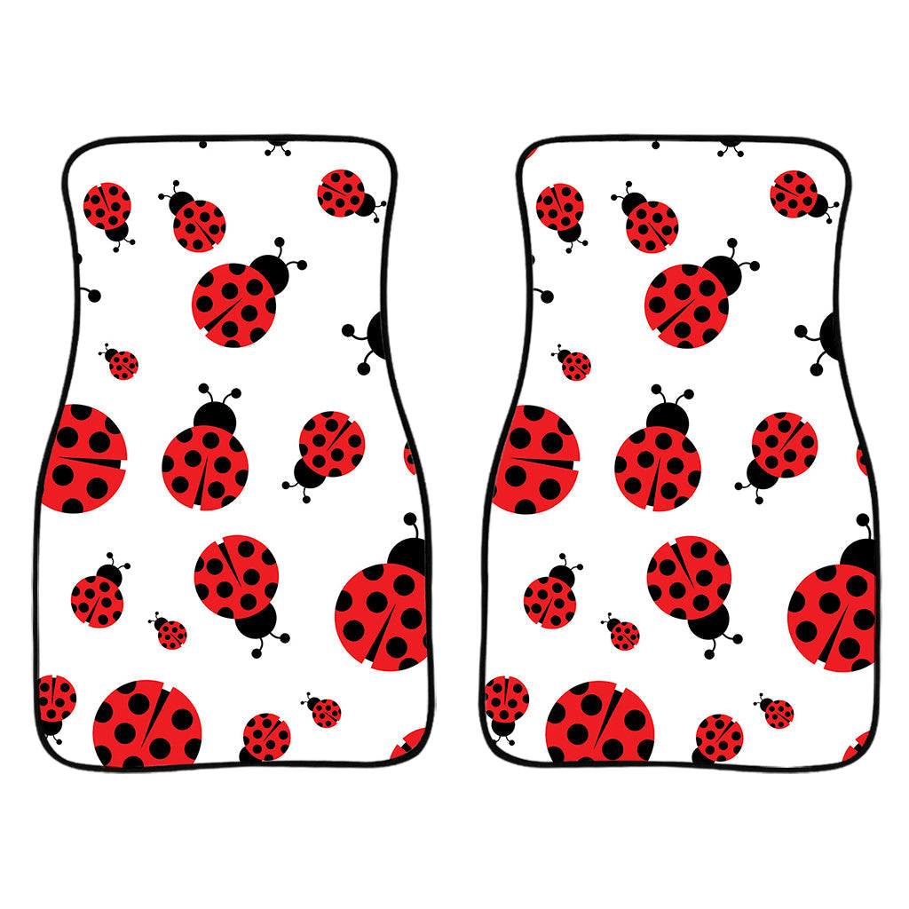 Red Ladybug Pattern Print Front And Back Car Floor Mats/ Front Car Mat