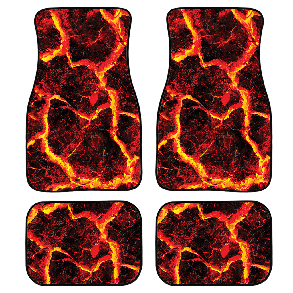 Red Lava Print Front And Back Car Floor Mats/ Front Car Mat