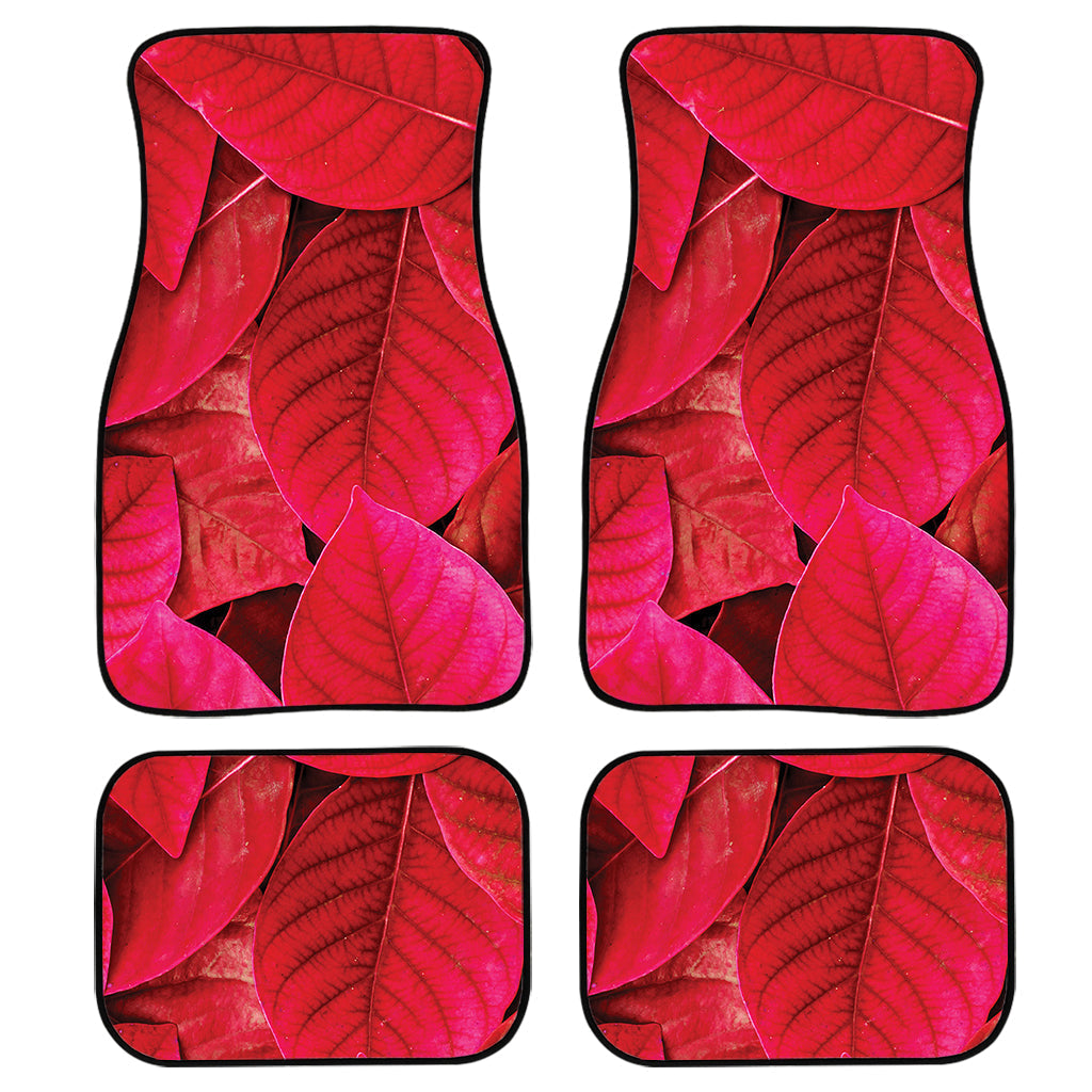 Red Leaf Print Front And Back Car Floor Mats/ Front Car Mat