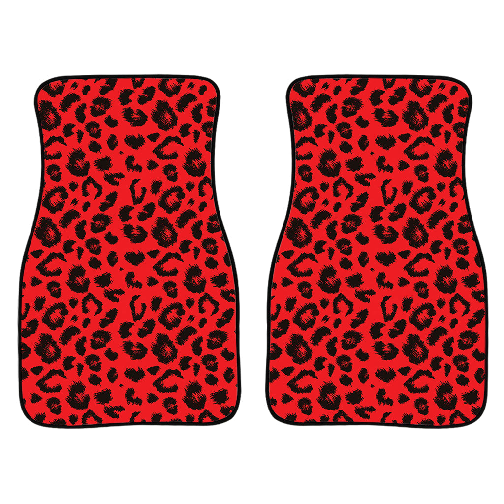 Red Leopard Print Front And Back Car Floor Mats/ Front Car Mat