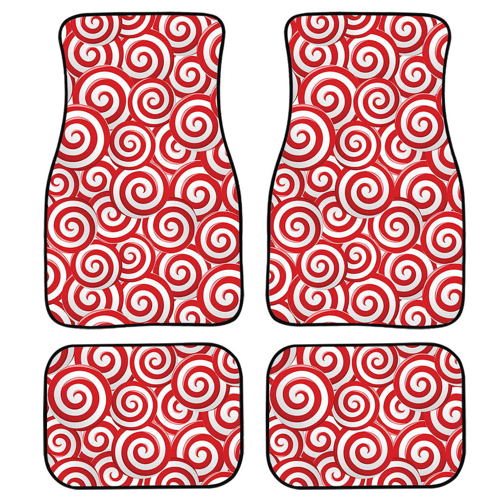 Red Lollipop Candy Pattern Print Front And Back Car Floor Mats/ Front Car Mat