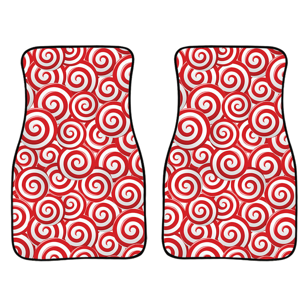 Red Lollipop Candy Pattern Print Front And Back Car Floor Mats/ Front Car Mat