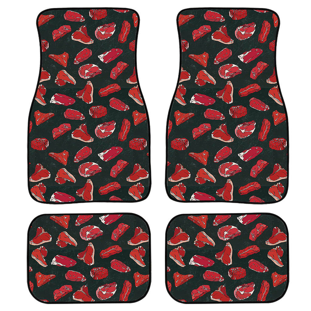 Red Meat Pattern Print Front And Back Car Floor Mats/ Front Car Mat
