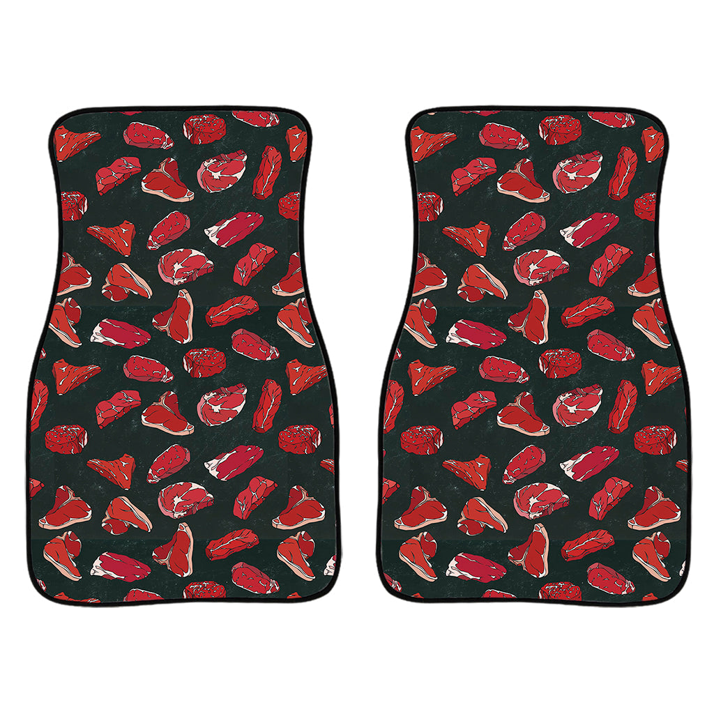 Red Meat Pattern Print Front And Back Car Floor Mats/ Front Car Mat