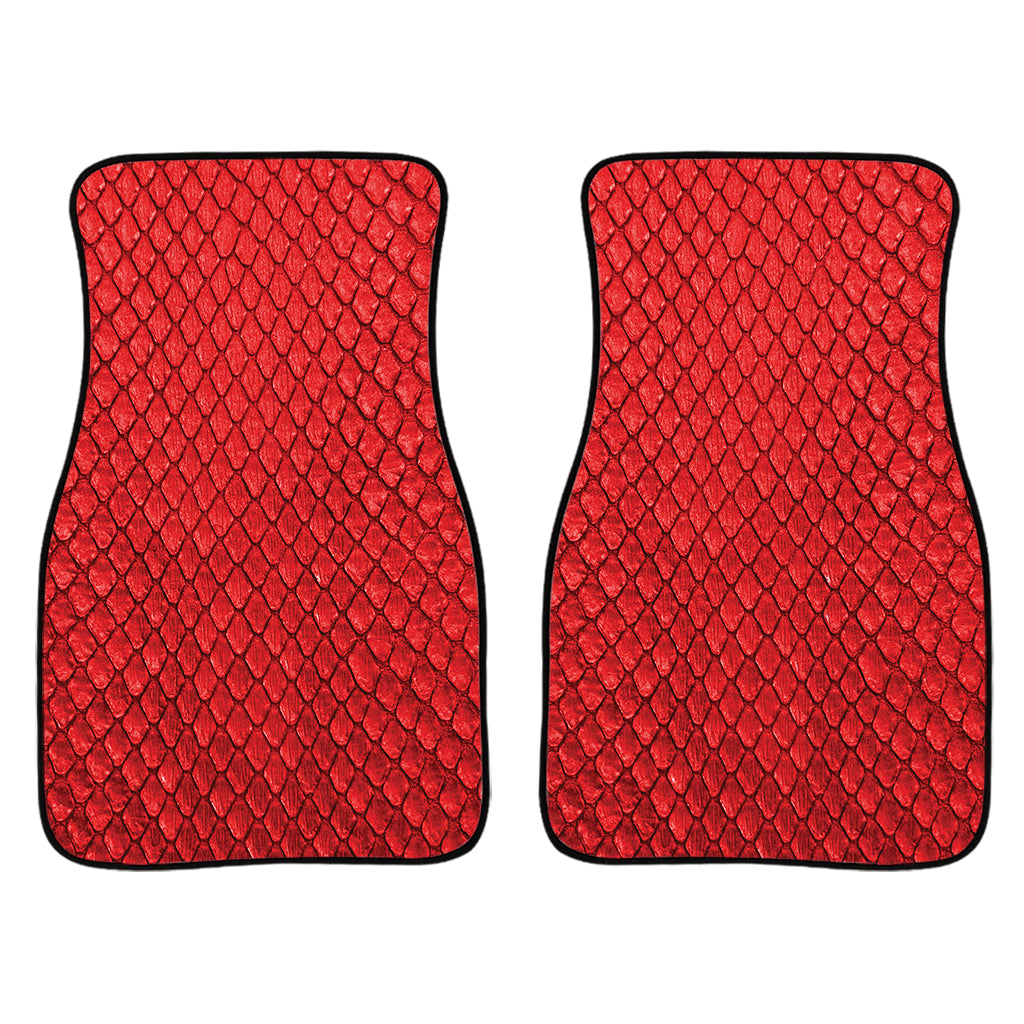 Red Python Snakeskin Print Front And Back Car Floor Mats/ Front Car Mat