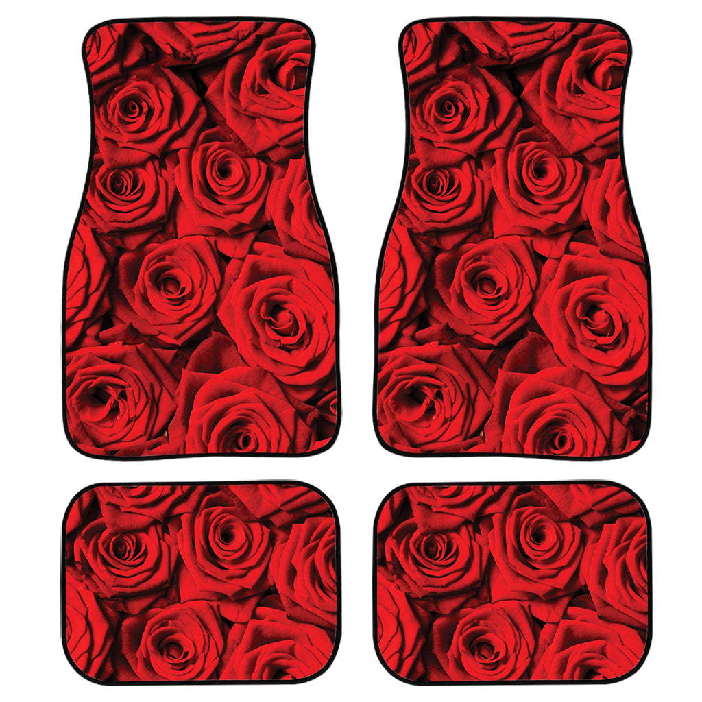 Red Rose Print Front And Back Car Floor Mats/ Front Car Mat