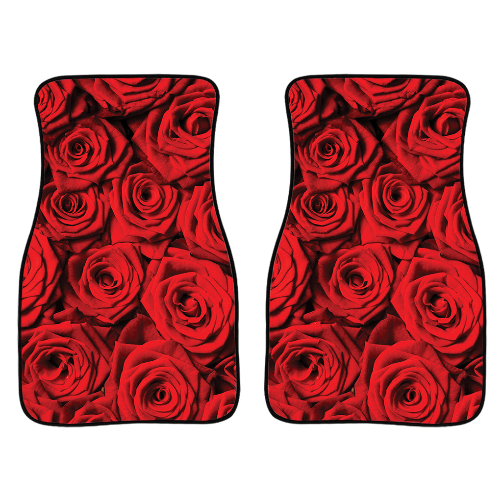 Red Rose Print Front And Back Car Floor Mats/ Front Car Mat